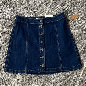 Mudd Dark Blue A-Line Denim Skirt